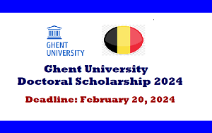 Ghent University Doctoral Scholarship 2024