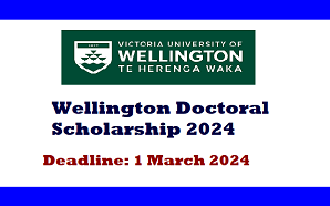 Wellington Doctoral Scholarship 2024